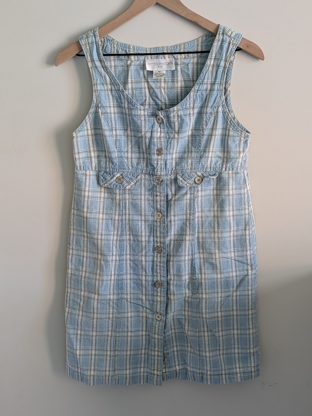 Vintage Petite Sophisticate Plaid Button Down Dress